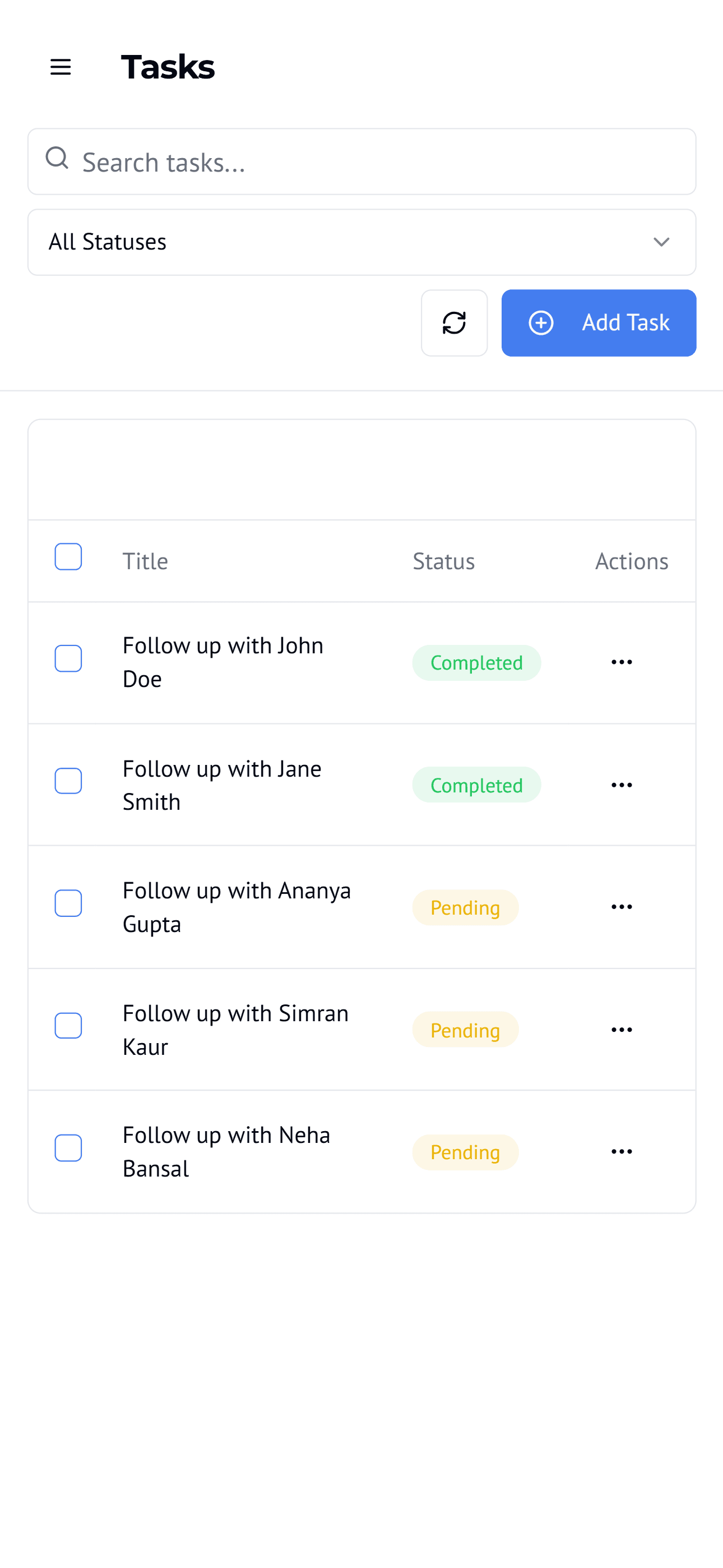 EstateXcell Mobile tasks screen